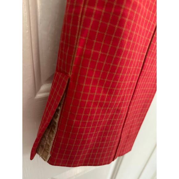 Anthropologie Red Check The Essential Slim High Waist Trousers Pants Size 8 - Picture 6 of 12